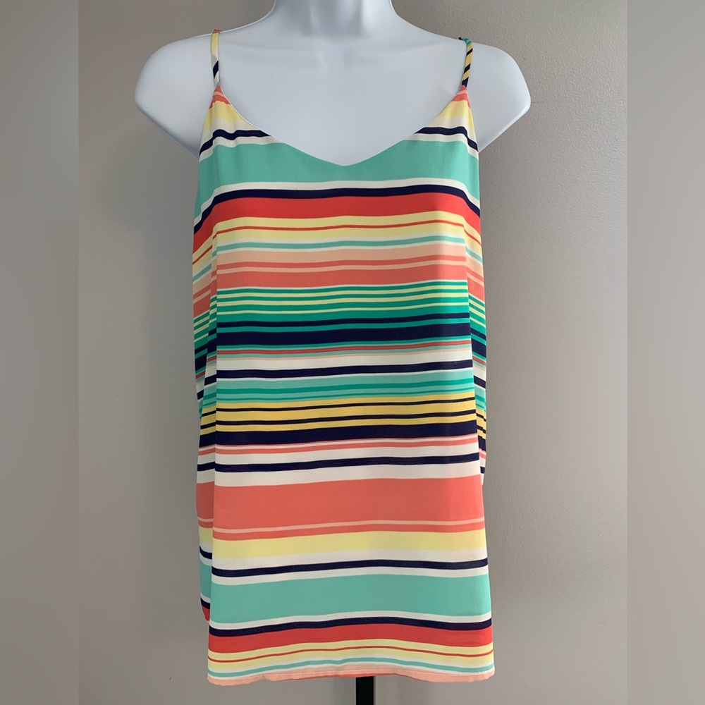 Peach Love California Colorful V-Neck Tank
